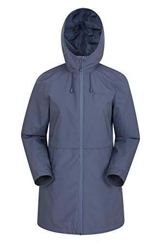 Mountain Warehouse Hilltop Chaqueta Impermeable para Mujer - Ligera, para Lluvia, Transpirable, Costuras Selladas, Ajustable, Bolsillos - para Verano, Senderismo, Viajes Gris Claro 42