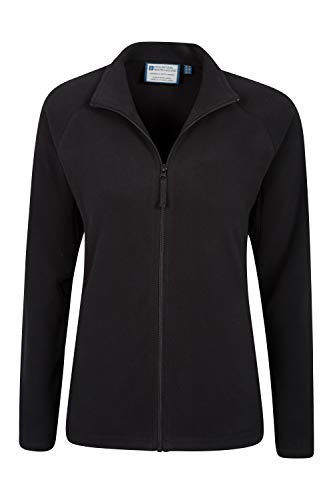 Mountain Warehouse Jersey Polar Raso para Mujer - Suéter Ligero - Secado rápido - Sudadera cálida y Suave - Ideal para Viajar y pasear, Invierno Negro 34