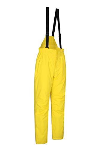 Mountain Warehouse Pantalón Nieve Dusk Hombre con Bolsillos, Polainas para Nieve, Cinturón elástico, Invierno Amarillo Brillante L