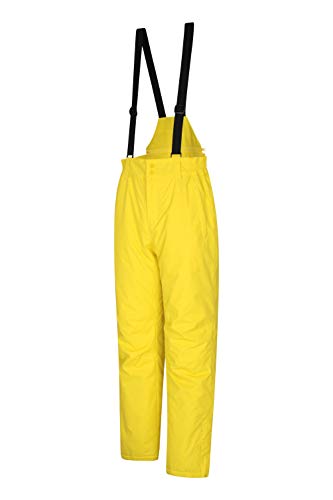 Mountain Warehouse Pantalón Nieve Dusk Hombre con Bolsillos, Polainas para Nieve, Cinturón elástico, Invierno Amarillo Brillante L