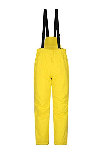 Mountain Warehouse Pantalón Nieve Dusk Hombre con Bolsillos, Polainas para Nieve, Cinturón elástico, Invierno Amarillo Brillante L