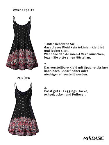 MSBASIC Falda sin Mangas con Tirantes Ajustables para la Playa en Verano para Mujeres 8001-2 Small