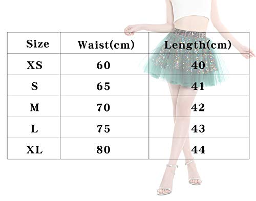 MUADRESS Mini Tulle Glitter Skirt Retro Rockabilly Tutu para Fiesta de Disfraces Lavanda XL