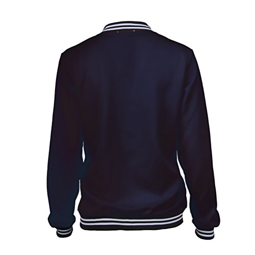 Mujer Chaquetas Invierno Otoño Universitarias Elegantes Béisbol Varsity Deporte Jacket Manga Larga Stand Cuello con Cremallera Bordadas Outerwear Moda Casual Bomber Abrigos Coat