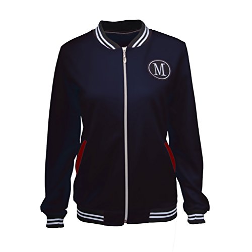 Mujer Chaquetas Invierno Otoño Universitarias Elegantes Béisbol Varsity Deporte Jacket Manga Larga Stand Cuello con Cremallera Bordadas Outerwear Moda Casual Bomber Abrigos Coat