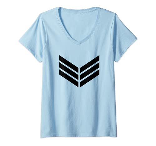 Mujer Flecha, plumas, militar, ejército, insignia, guerrero Camiseta Cuello V