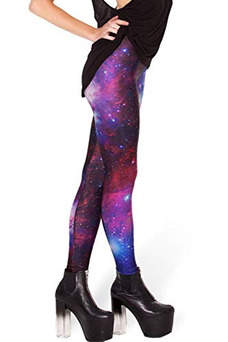Mujer Leggings Mallas de Yoga Galaxia Impresas Estiramiento Estrella Pantalones Elástico Cintura Alta Medias Cielo One Size