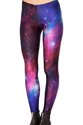 Mujer Leggings Mallas de Yoga Galaxia Impresas Estiramiento Estrella Pantalones Elástico Cintura Alta Medias Cielo One Size