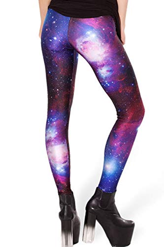 Mujer Leggings Mallas de Yoga Galaxia Impresas Estiramiento Estrella Pantalones Elástico Cintura Alta Medias Cielo One Size