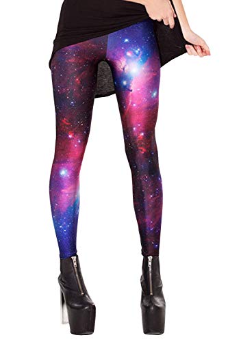 Mujer Leggings Mallas de Yoga Galaxia Impresas Estiramiento Estrella Pantalones Elástico Cintura Alta Medias Cielo One Size