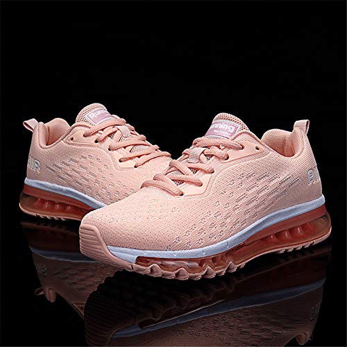 Mujer Zapatillas Deporte para Zapatillas de Ligeras Running Transpirables Cómodas Correr para Zapatos de Malla(8078-Rosa,41EU)