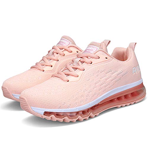 Mujer Zapatillas Deporte para Zapatillas de Ligeras Running Transpirables Cómodas Correr para Zapatos de Malla(8078-Rosa,41EU)