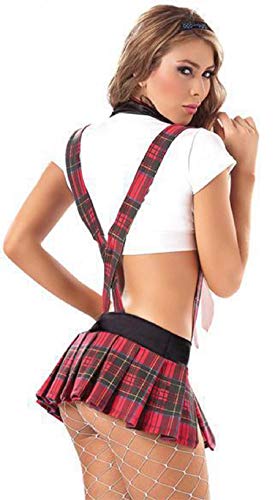Mujeres Enfermera Conjuntos de lencería Babydolls Disfraces Colegiala Cosplay Conjunto de ropa de dormir Uniforme de cosplay Tentación Lencería erótica Encaje Mini vestidos Traje de mucama (B)