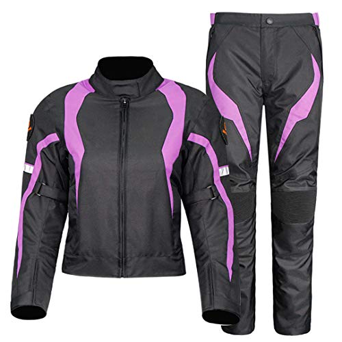 Mujeres Motocicleta Chaqueta de Invierno Pantalones Impermeable Ropa Ropa Traje Racing Summer Set -Pink 3XL