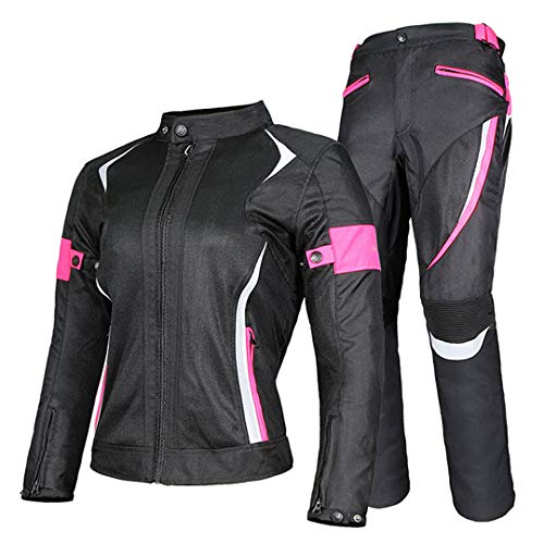 Mujeres Motocicleta Chaqueta de Invierno Pantalones Impermeable Ropa Ropa Traje Racing Summer Set -Pink 3XL