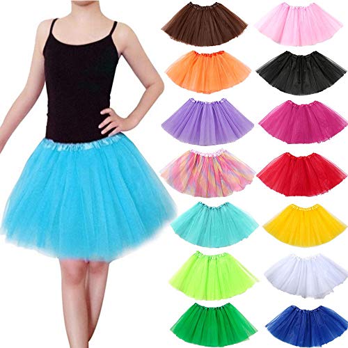 MUNDDY® - Tutu Elastico Tul 3 Capas 30 CM de Longitud para niña Bebe Distintas Colores Falda Disfraz Ballet (Blanco)