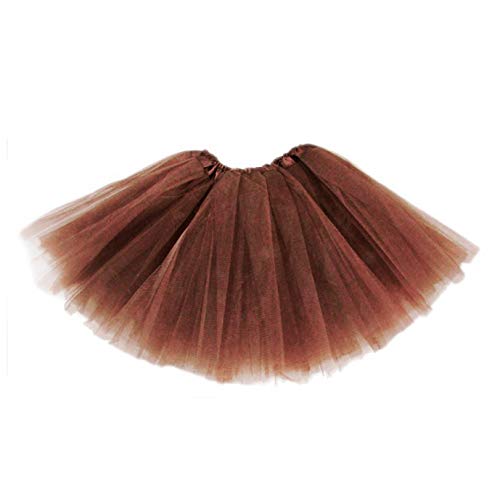 MUNDDY® - Tutu Elastico Tul 3 Capas 30 CM de Longitud para niña Bebe Distintas Colores Falda Disfraz Ballet (Marron)