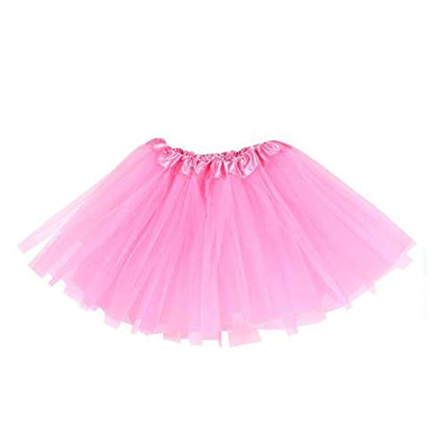 MUNDDY® - Tutu Elastico Tul 3 Capas 30 CM de Longitud para niña Bebe Distintas Colores Falda Disfraz Ballet (Rosa)