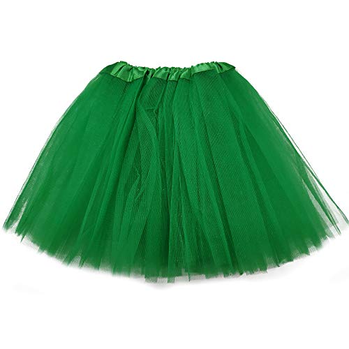 MUNDDY® - Tutu Elastico Tul 3 Capas 30 CM de Longitud para niña Bebe Distintas Colores Falda Disfraz Ballet (Verde Oscuro)