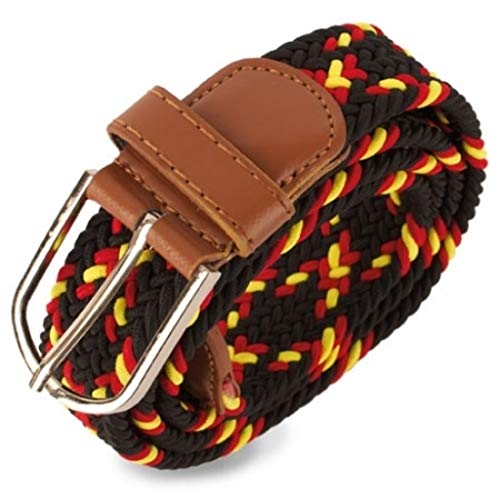 N/A. Cinturón para hombre Negro y bandera España. Cinturón elástico