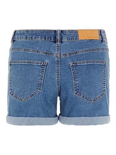 NAME IT Nmbe Lucy NW Den Fold Shorts Gu814 Noos Pantalones Cortos, Azul (Medium Blue Denim), 34 (Talla del Fabricante: X-Small) para Mujer