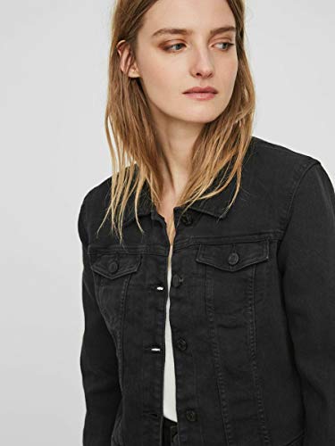 NAME IT Nmdebra L/s Wash Denim Jacket Noos Chaqueta Vaquera, Negro (Black Black), 38 (Talla del Fabricante: Small) para Mujer