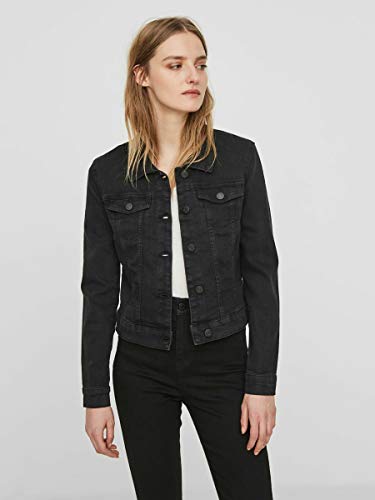 NAME IT Nmdebra L/s Wash Denim Jacket Noos Chaqueta Vaquera, Negro (Black Black), 38 (Talla del Fabricante: Small) para Mujer