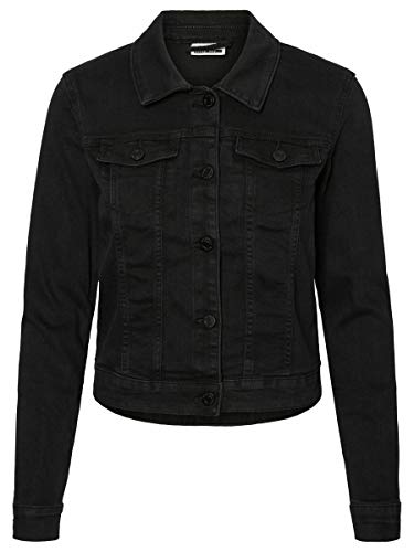 NAME IT Nmdebra L/s Wash Denim Jacket Noos Chaqueta Vaquera, Negro (Black Black), 38 (Talla del Fabricante: Small) para Mujer