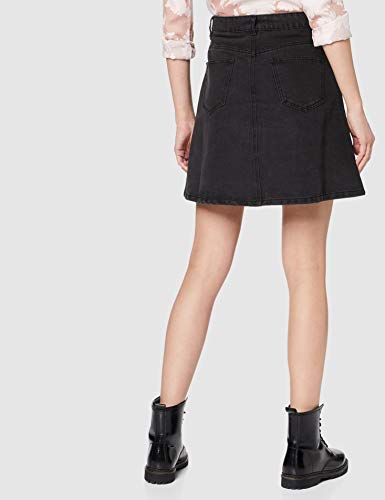 NAME IT Nmsunny Short Dnm Skater Skirt Blck Noos Falda, Negro (Black Black), 42 (Talla del Fabricante: Large) para Mujer