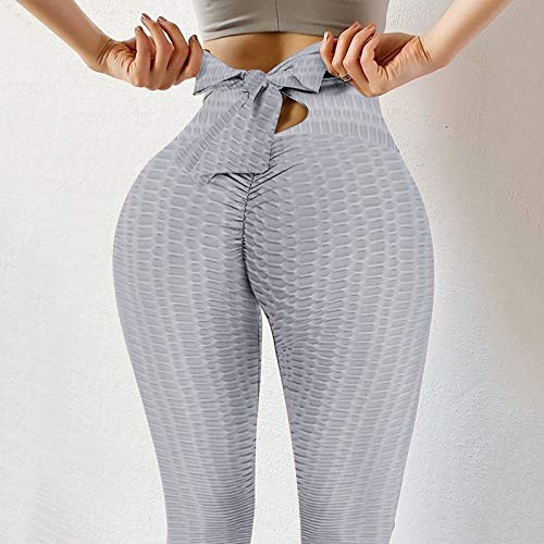 NAQUSHA Las mujeres de impresión suave de cintura alta control de abdomen estiramiento Strethcy Butt Lifting Scrunch Gym Leggings Yoga Pantalones Running Medias