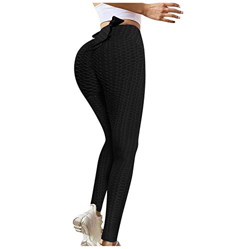 NAQUSHA Las mujeres de impresión suave de cintura alta control de abdomen estiramiento Strethcy Butt Lifting Scrunch Gym Leggings Yoga Pantalones Running Medias