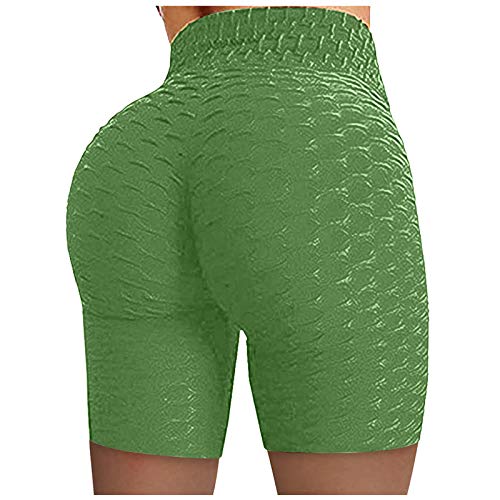 NAQUSHA Mujeres Honeycomb Yoga Pantalones de Cintura Alta Estiramiento de la Cadera Medias de Ejecución de Levantamiento de Culo Pantalones Cortos de