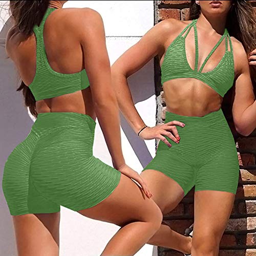 NAQUSHA Mujeres Honeycomb Yoga Pantalones de Cintura Alta Estiramiento de la Cadera Medias de Ejecución de Levantamiento de Culo Pantalones Cortos de