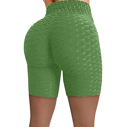 NAQUSHA Mujeres Honeycomb Yoga Pantalones de Cintura Alta Estiramiento de la Cadera Medias de Ejecución de Levantamiento de Culo Pantalones Cortos de
