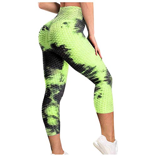 NAQUSHA Pantalones de yoga con textura de burbujas para mujer, para levantamiento de glúteos, transpirables, para correr, leggings de cintura alta