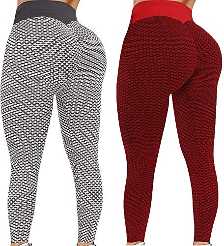 NAQUSHA Pantalones elásticos para mujer, con textura de burbuja, para yoga, gimnasio, deportes, correr, tamaño pequeño