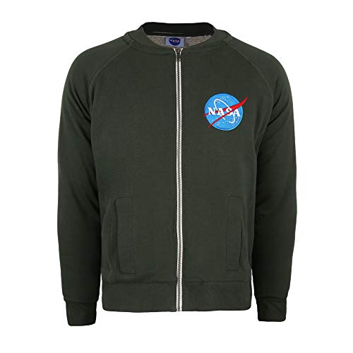 Nasa Embroidery Circle Logo Chaqueta bomber, Verde (Khaki Green Kha), M para Hombre