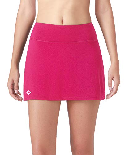 NAVISKIN Falda Pantalón Deportiva de Tenis Golf para Mujer Skorts Casuales con Bolsillos para Correr Entrenamiento Pilates Fitness Elástica Transpirable (Rosa, L)