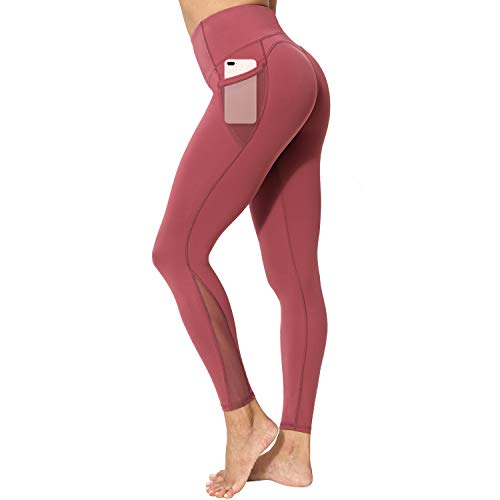 neppein Leggings Deportivos para Mujer, Cintura Alta Leggings Mallas con Bolsillos Pantalones de Yoga Elásticos para Fitness Training Running