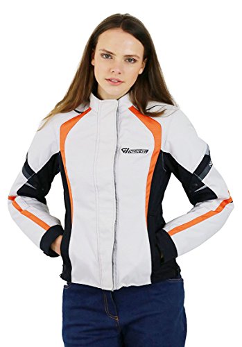 Nerve Artemis Chaqueta de Moto para Mujer, Blanco/Negro, 40