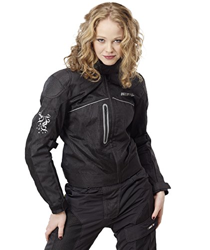 Nerve Run Girl Chaqueta Moto de Verano para Mujer, Negro, 40