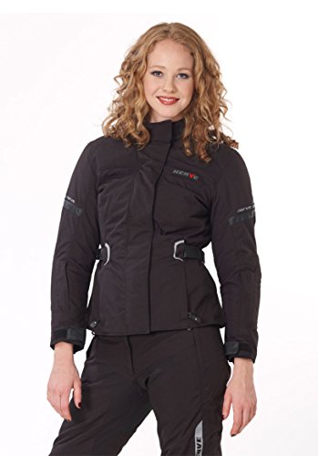 Nerve Touring Precious Chaqueta de Moto para Mujer, Negro, 42