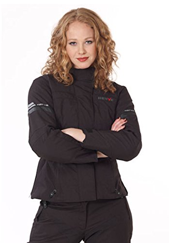 Nerve Touring Precious Chaqueta de Moto para Mujer, Negro, 42
