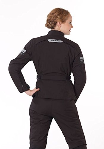 Nerve Touring Precious Chaqueta de Moto para Mujer, Negro, 42
