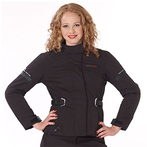 Nerve Touring Precious Chaqueta de Moto para Mujer, Negro, 42