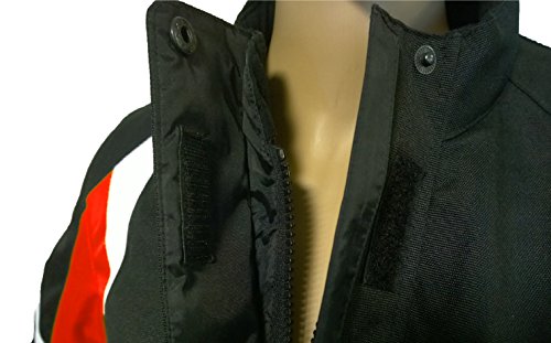 Nerve Touring Unique Star Chaqueta de Moto para Mujer, Negro/Rojo, 38