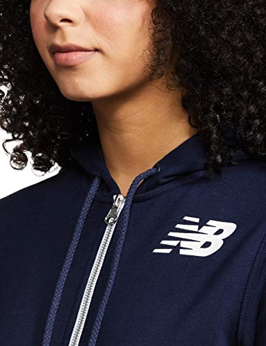 New Balance Core Fleece Full Zip Hoodie Chaqueta, Mujer, Pigment, Small