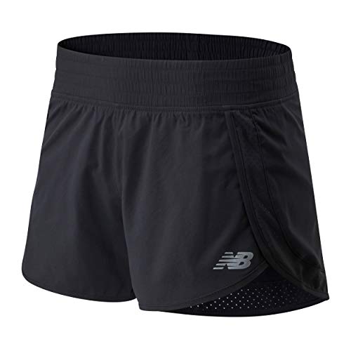 New Balance Pantalones cortos Accelerate para mujer de 7,6 cm, WS01208, Negro , small