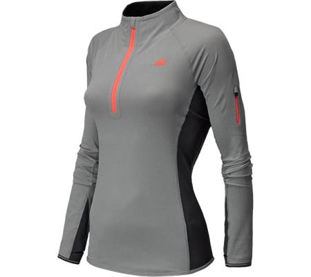 New Balance Ultra Half - Top de Manga Larga de Running para Mujer, Color Gris, Talla S