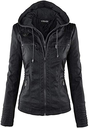 Newbestyle Chaqueta de Mujer Chaquetas Negro XX-Large